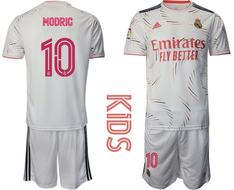 Youth 2021-2022 Club Real Madrid home white #10 Adidas Soccer Jersey->real madrid jersey->Soccer Club Jersey